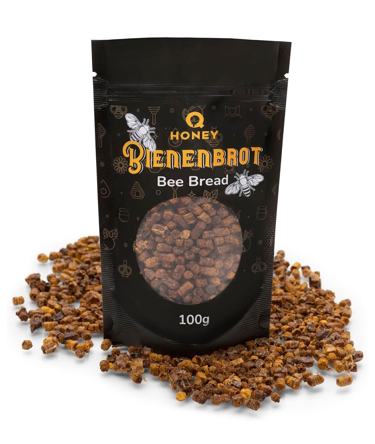 Qhoney Natural Raw Bee Bread (Perga) | Pure Fermented Superfood, 100g