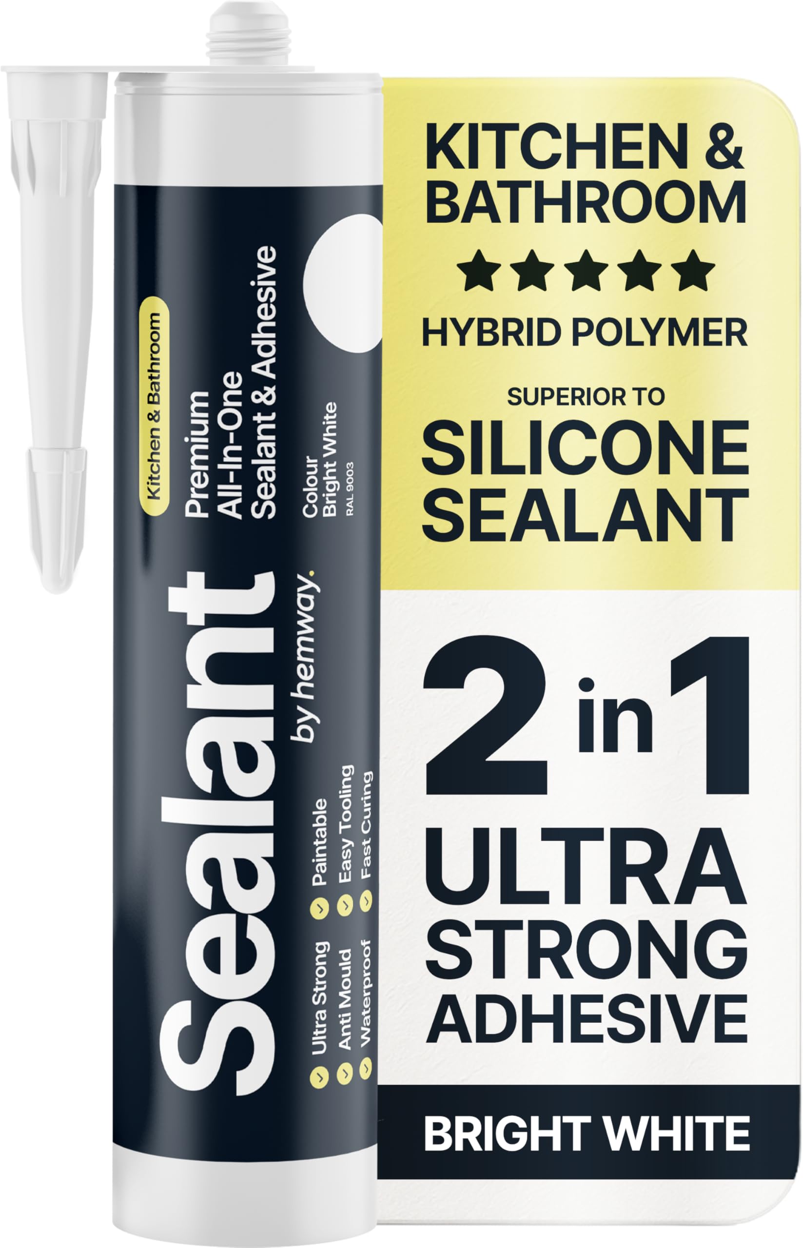 Jolof Store Bright White Kitchen & Bathroom Hybrid Polymer Sealant - 300ml