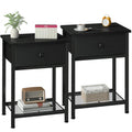 AMHANCIBLE Bedside Tables Set of 2, Side Tables with Fabric Drawers - image 1