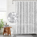 Funria EVA Shower Curtain | 3D Pebble Waterproof Liner with 12 Hooks
