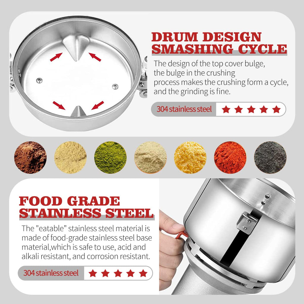 LEJIEYIN Electric Grain Mill Grinder | 550g High Speed Stainless Steel Mill