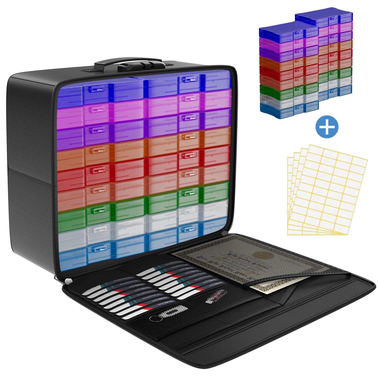 Tamfile Fireproof Photo Storage Box | 18 Inner 4x6 Cases with Lock