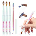 SAVILAND Kolinsky Acrylic Nail Brush Set (6, 10, 14) with Cleaner Tool