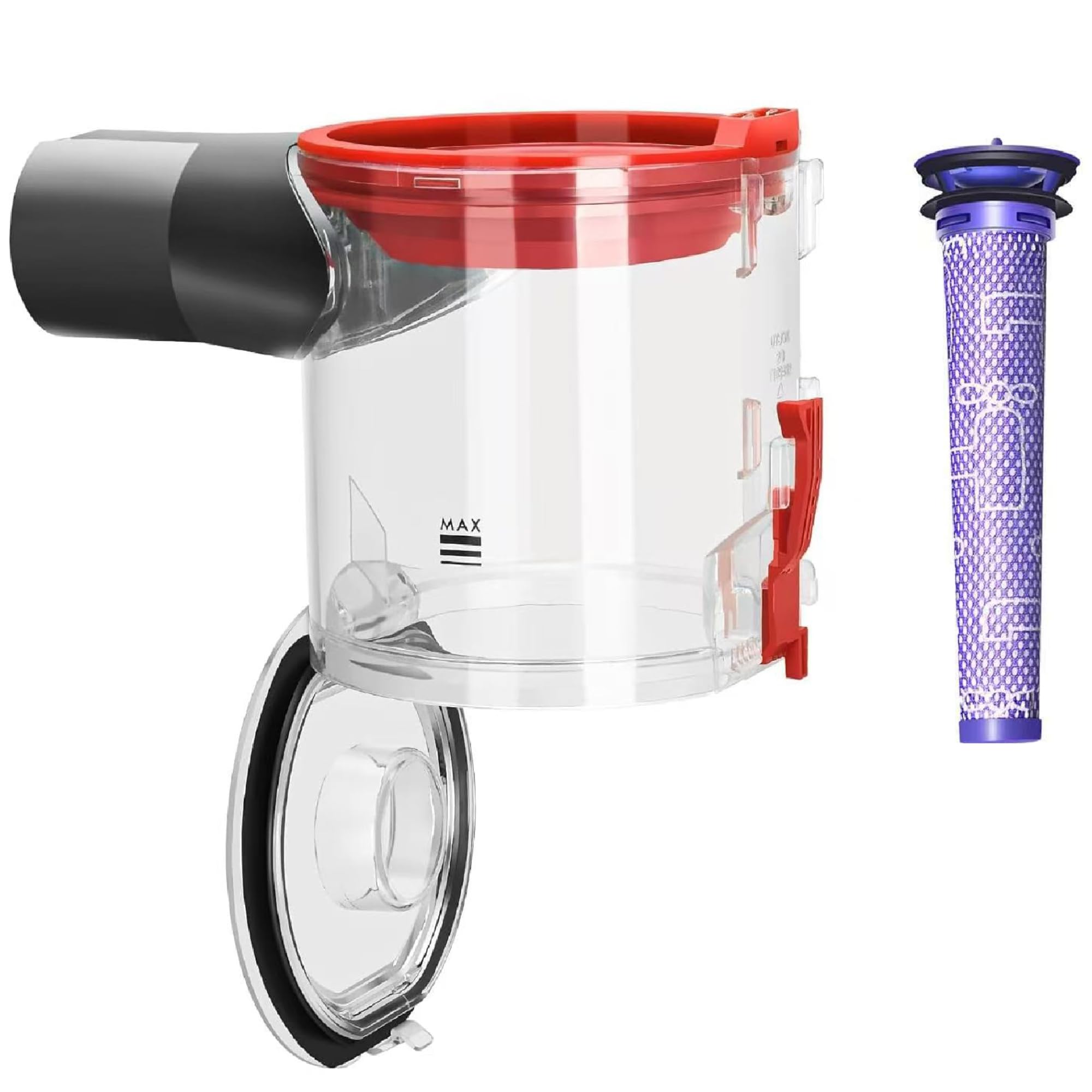 Dyson V7 V8 SV10 Replacement Dust Bin – 0.54L Canister with Pre-Filter