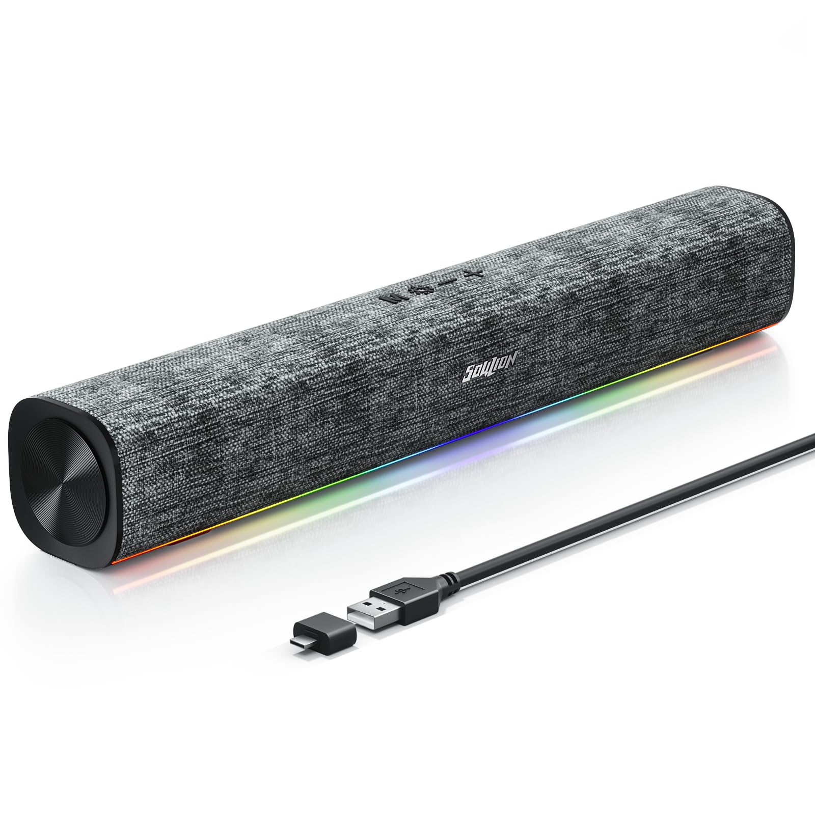 SOULION R100 PC Speakers | Bluetooth Soundbar with RGB Lighting
