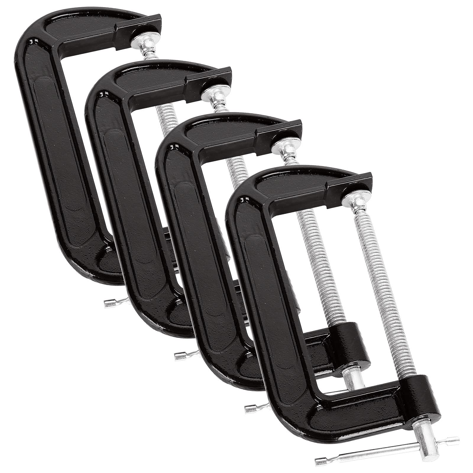 ASelected 6-Inch Heavy Duty G-Clamps - 4-Pack Industrial C-Clamp Set