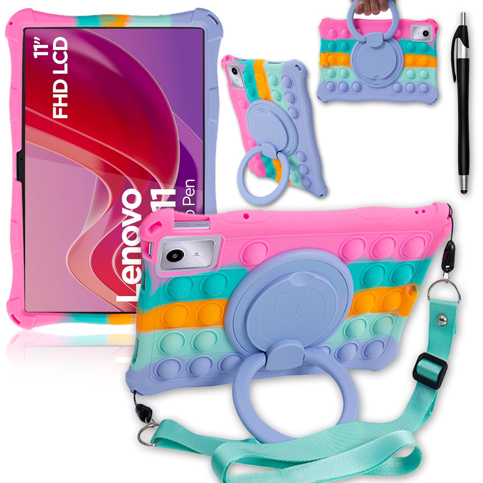 ATOOZ Lenovo Tab M11 Kids Case – Shockproof Silicone Stand & Strap