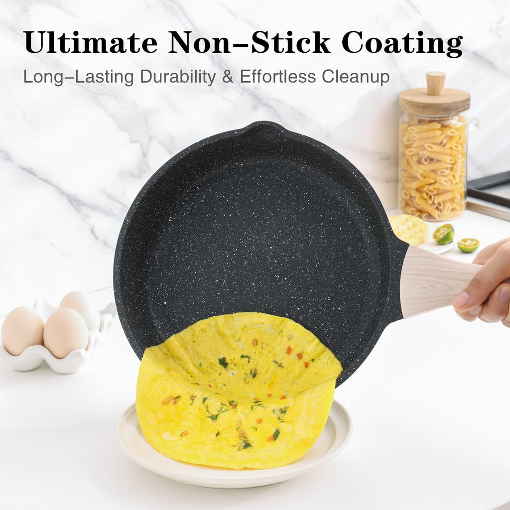 Kordisen Nonstick Frying Pan Set with Lids | 3-Piece Induction Skillet