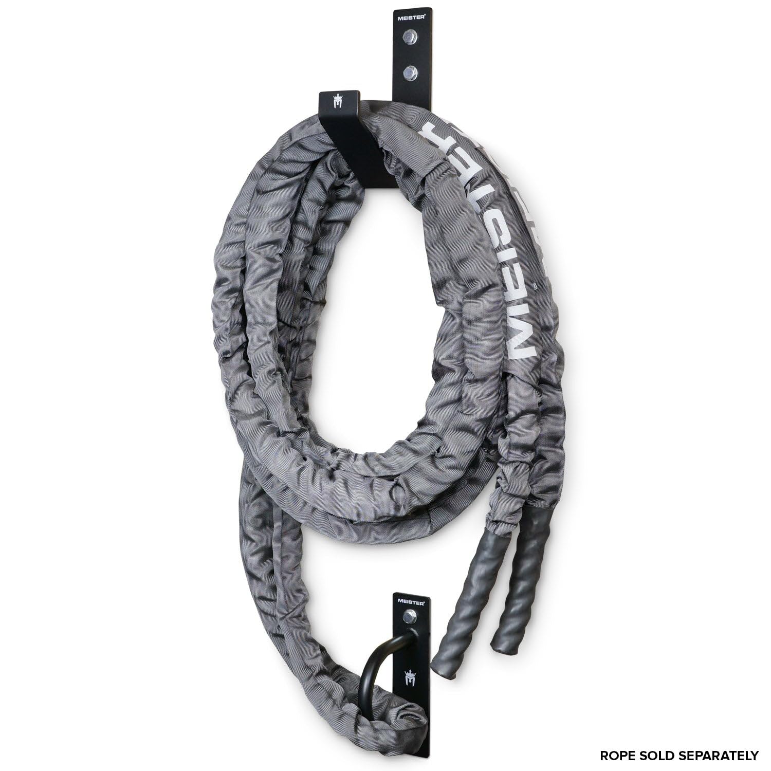 Meister XSteel Battle Rope Wall Mount Kit with Anchor & Hook – Matte Black