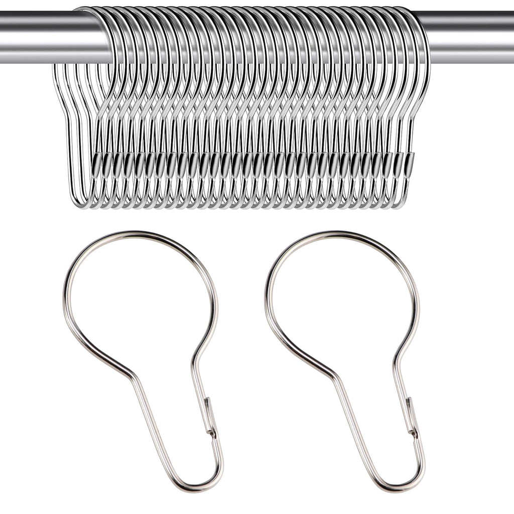 30PCS Shower Curtain Rings, Curtain Hangers Hanging Shower Clips,Stainless Steel Metal Rust Proof Decorative Hooks Loop for Bedroom Bathroom Kitchen - image 1