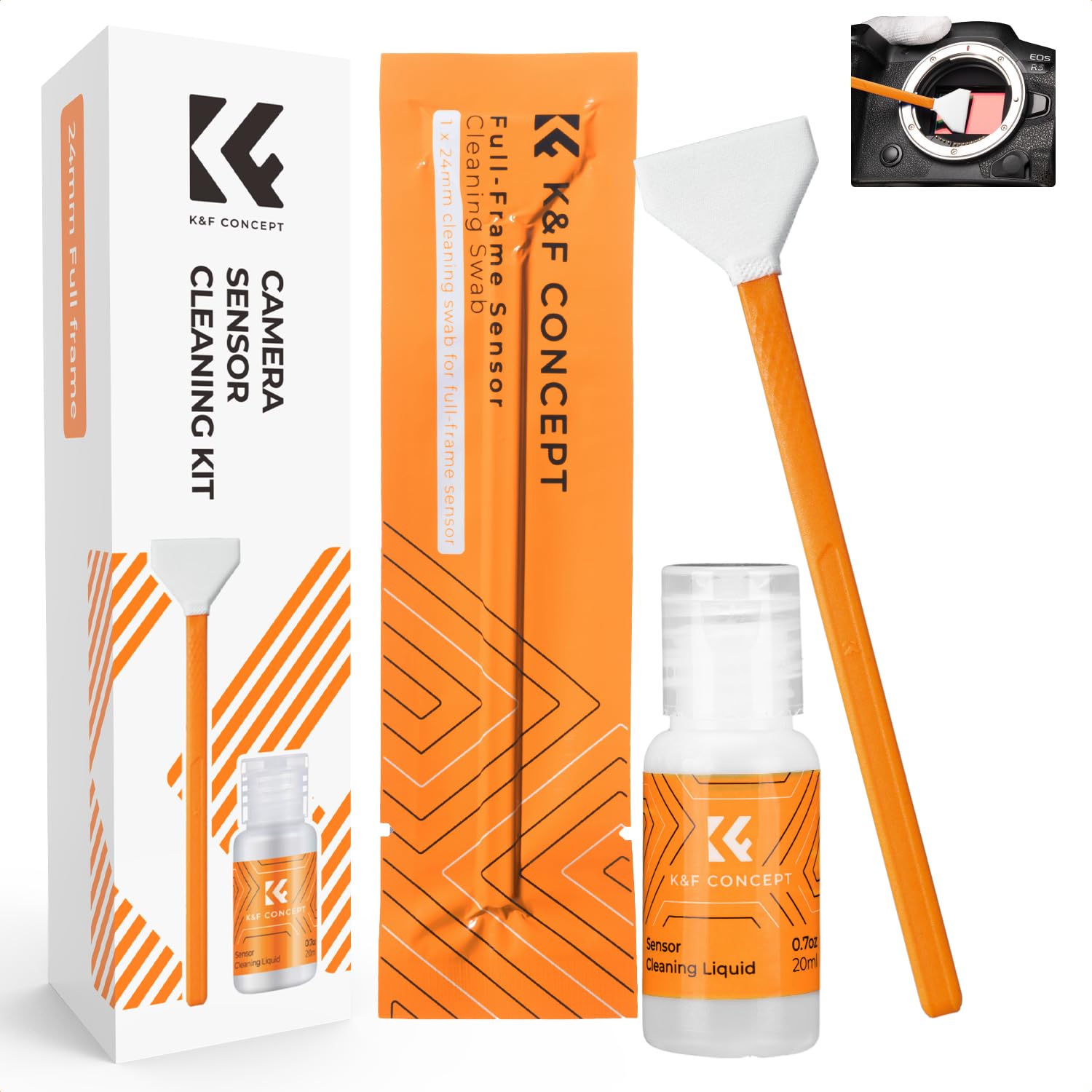 K&F Concept Full Frame Sensor Cleaning Kit | 6 Swabs + 20ml Liquid