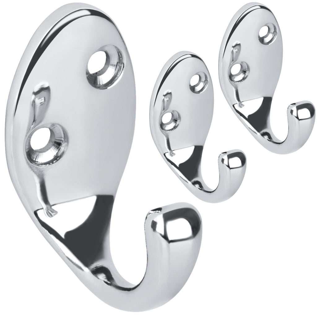 RICOO Modern Coat Hooks, MH014-S3, Set of 3 Wall Mounted Coat Rack in Sleek Silver - Premium Zinc Alloy Clothes Hooks for Wall - image 1