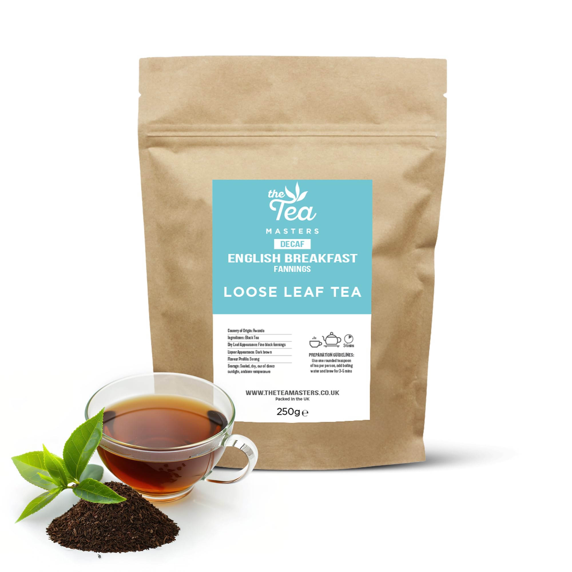 The Tea Masters Decaf English Breakfast Loose Leaf Tea - 250g Bag