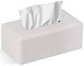 PU Leather Tissue Box Cover – Rectangular Holder, Linen Beige