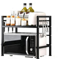 Multibao Expandable Microwave Rack Shelf, 2 Tier Oven Rack Stand Holder Kitchen Corner Shelf Desktop Printer Shelf Rack, Bakers Rack - image 1