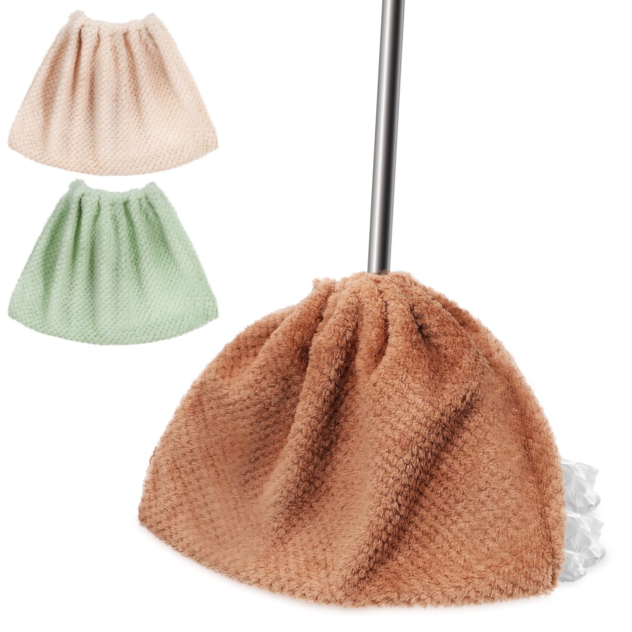 Baluue 3-Pack Microfiber Broom Cloth Covers | Washable Reusable Mop Pads
