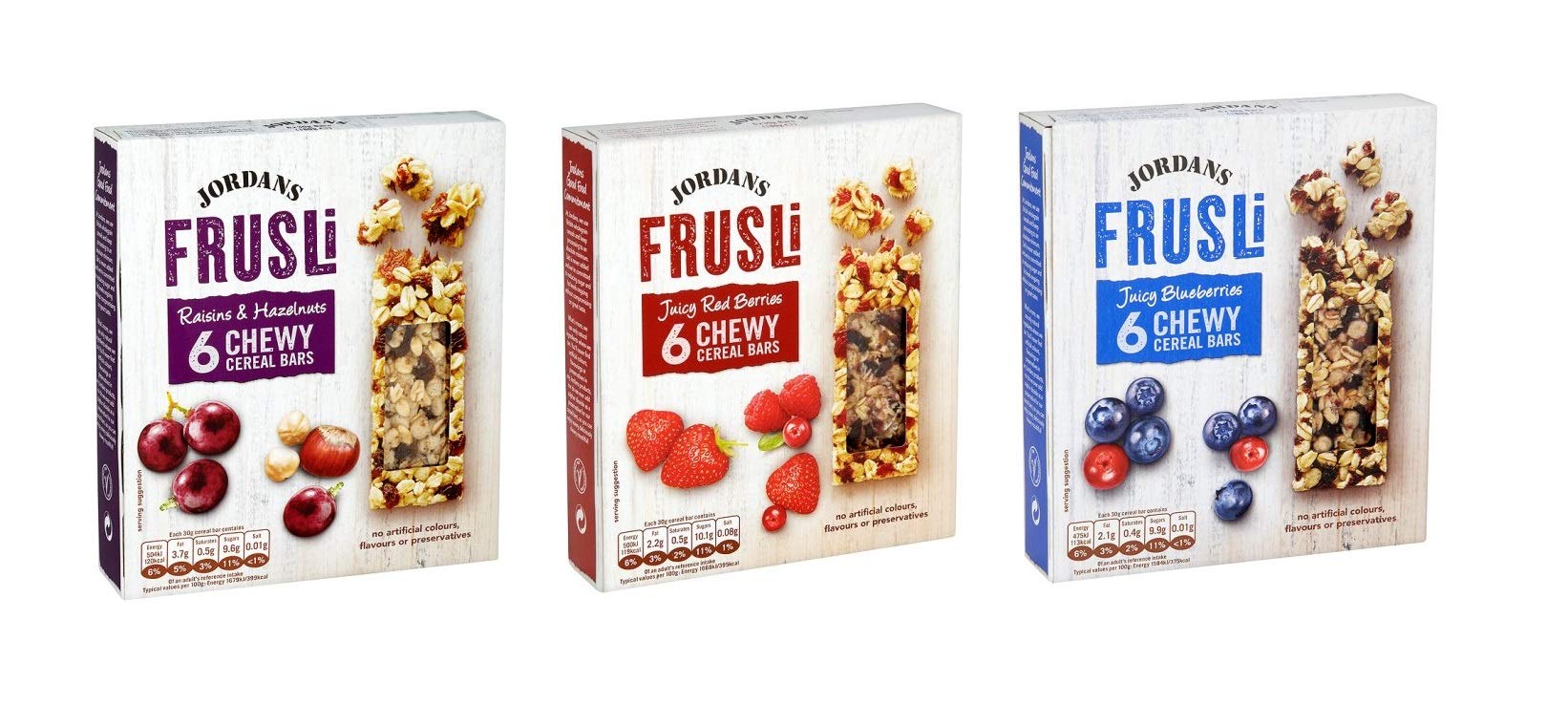 Jordans Frusli Chewy Cereal Bars - Mixed Fruit & Oats - 180g (Pack of 3)