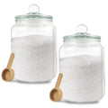 2L Glass Bath Salt Jars with Airtight Lids and Scoops | 2 Pack