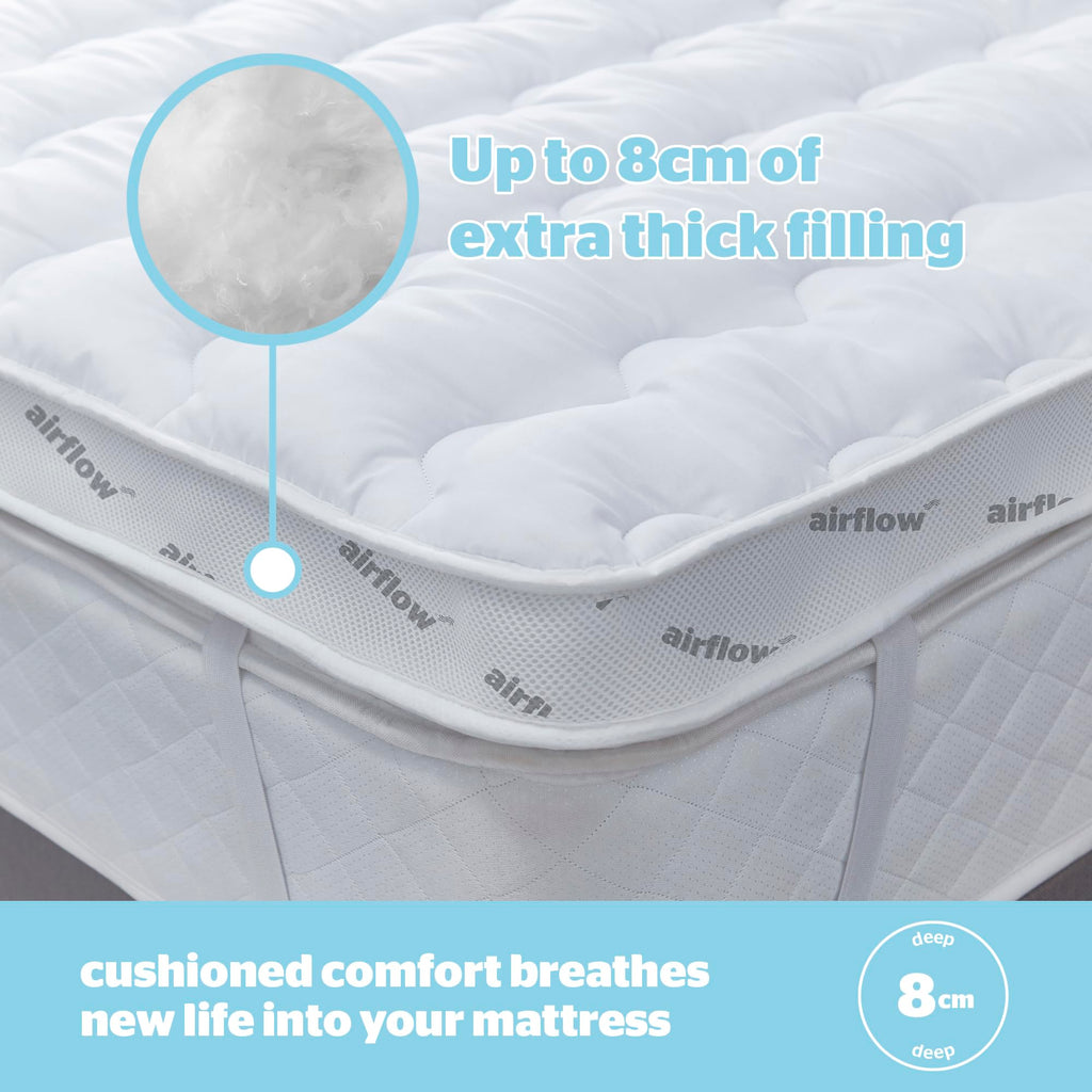 Silentnight Airflow 800 Mattress Topper – 8cm Thick Breathable Mesh