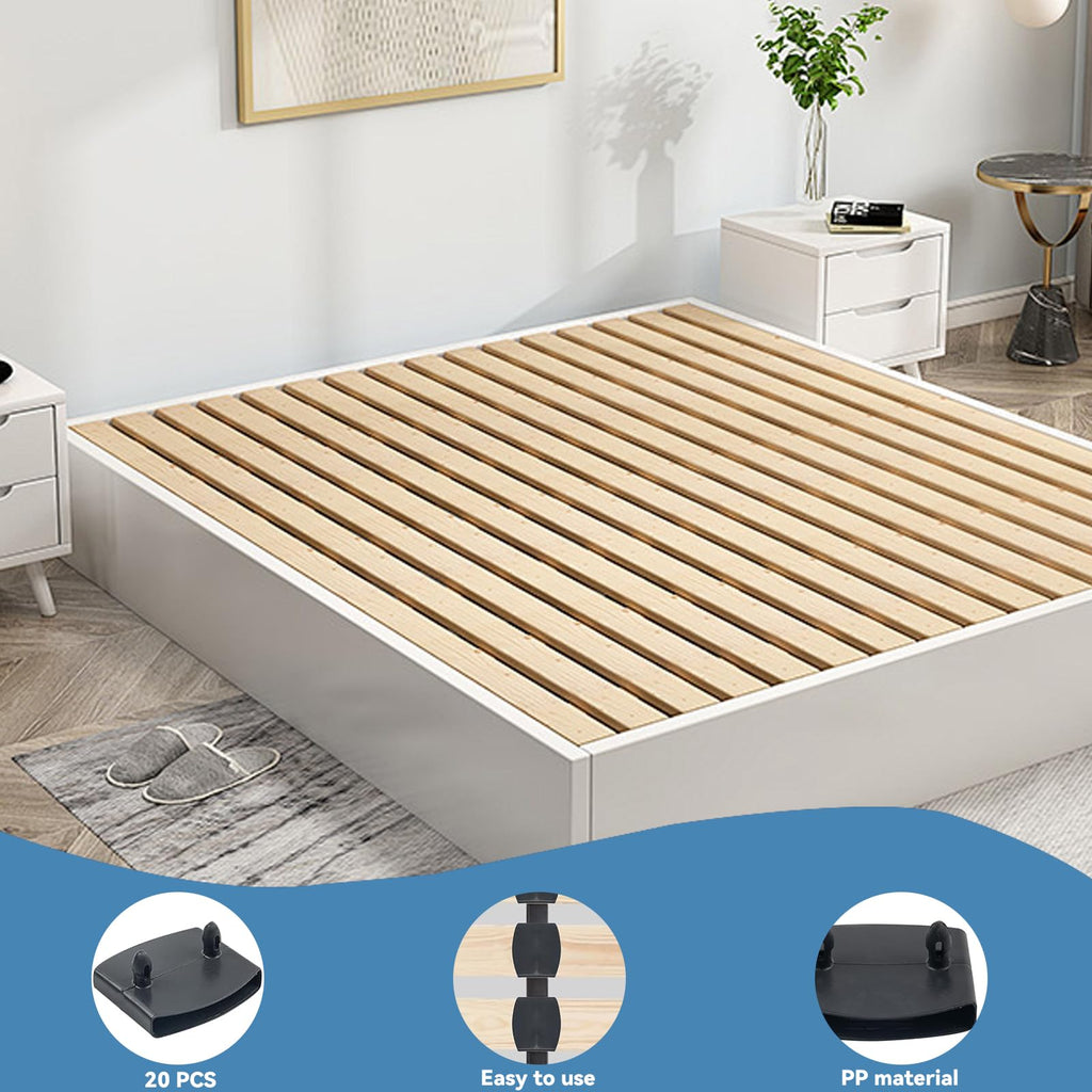 SCHUIWINNER 20Pcs Plastic Bed Slat Holders Kits Connecting Accessories Bed Slat Clips for Beds Replacement Black - image 3