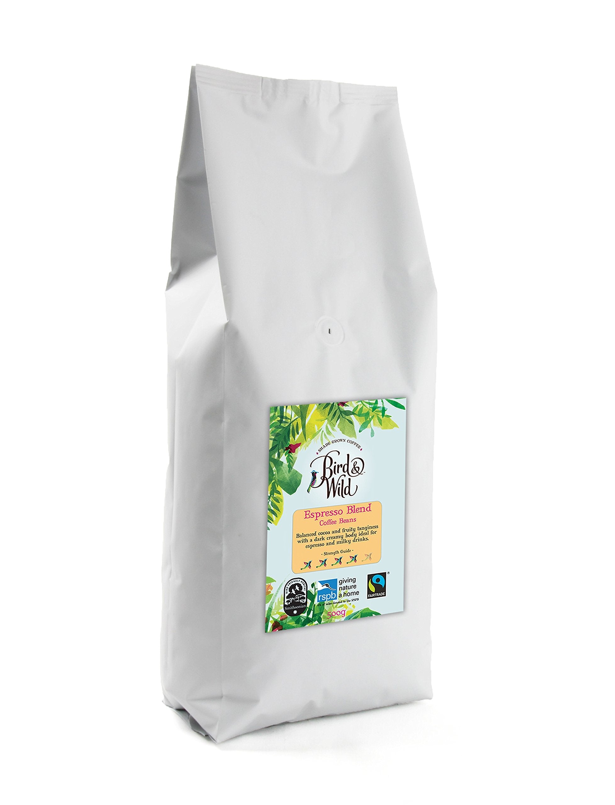 Bird And Wild Organic Coffee Beans – 500g Medium Dark Roast Espresso