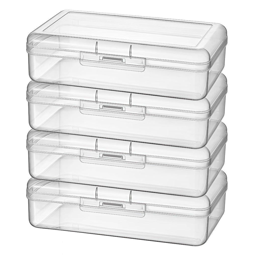4 Pack Rectangular Clear Plastic Storage Containers, 20.5 x 12 x 6 cm - image 1