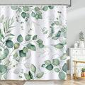 Bonhause Eucalyptus Leaf Shower Curtain | Waterproof Polyester, 180x180cm
