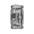 Crank Brothers Multi-19 Bike Multitool with Chain Tool & Flask - Grey