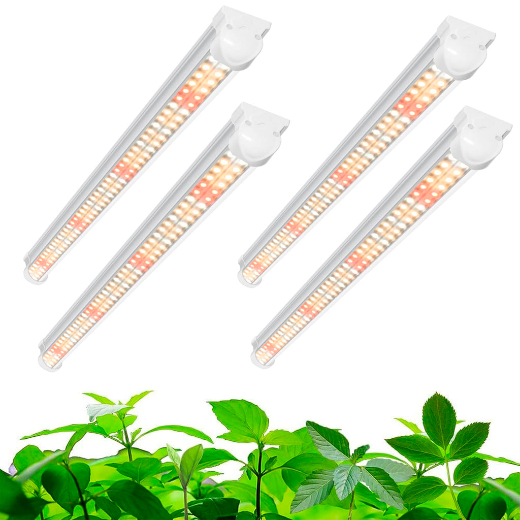 Wolezek 2FT T8 Full Spectrum LED Grow Lights for Indoor Plants | 4-Pack