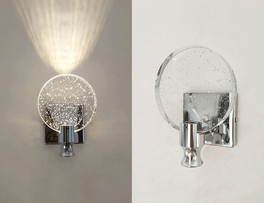 KRIPINC Crystal Wall Sconce – Nordic LED Art Deco Light for Bedroom, Silver