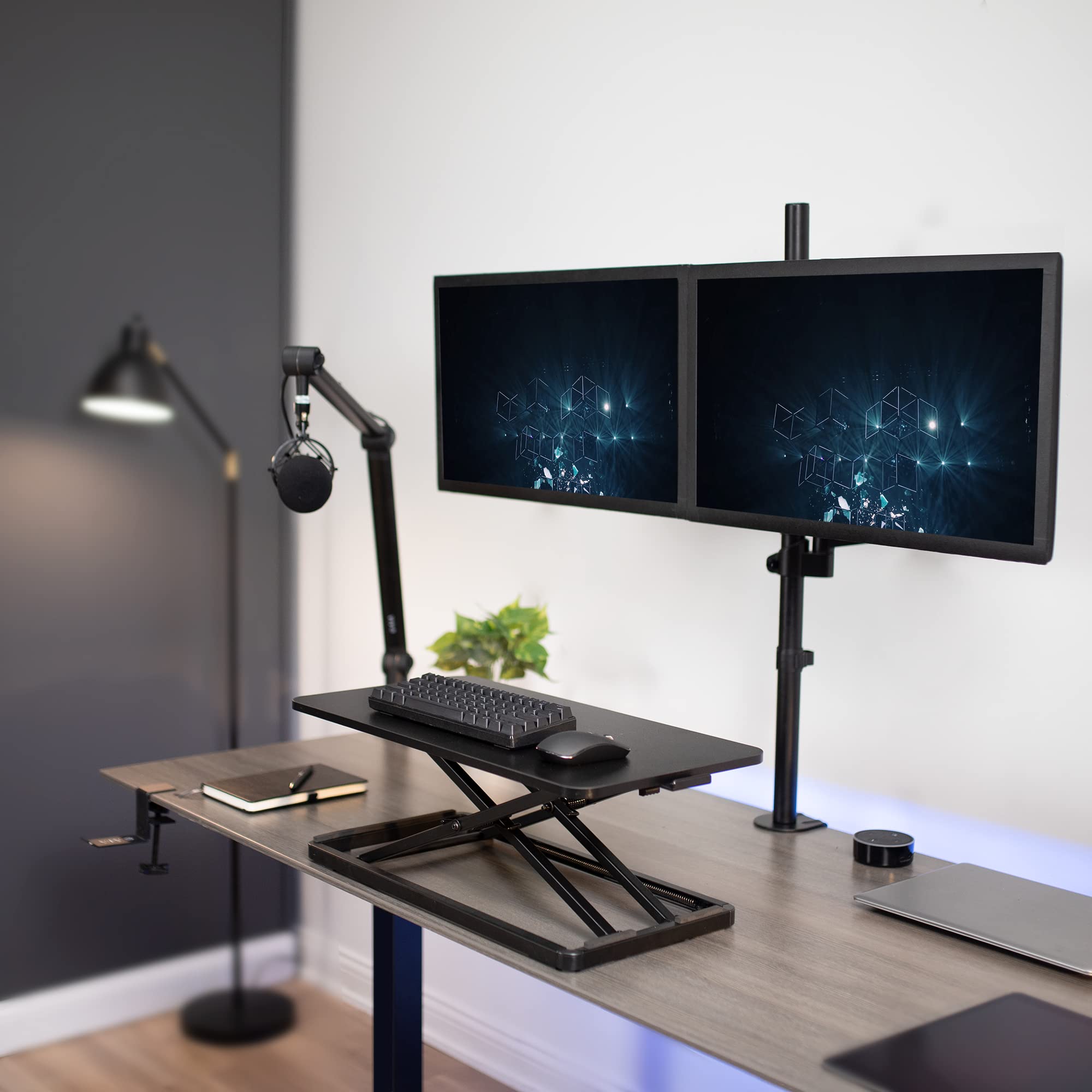VIVO 24" Keyboard and Mouse Riser – Height Adjustable Scissor Lift, Black