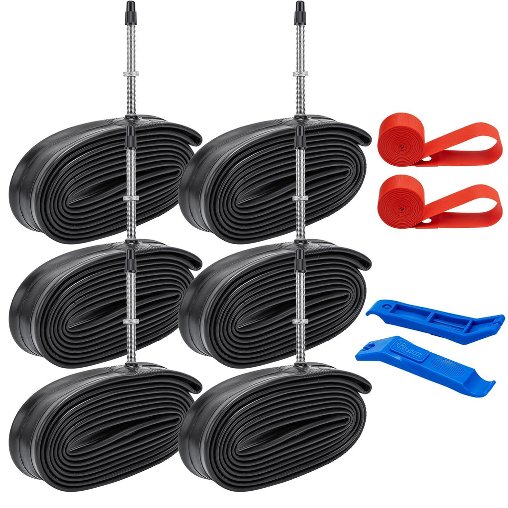 Jolof Store 700C Heavy Duty Bike Tubes | 60mm Presta Valve | 6-Pack