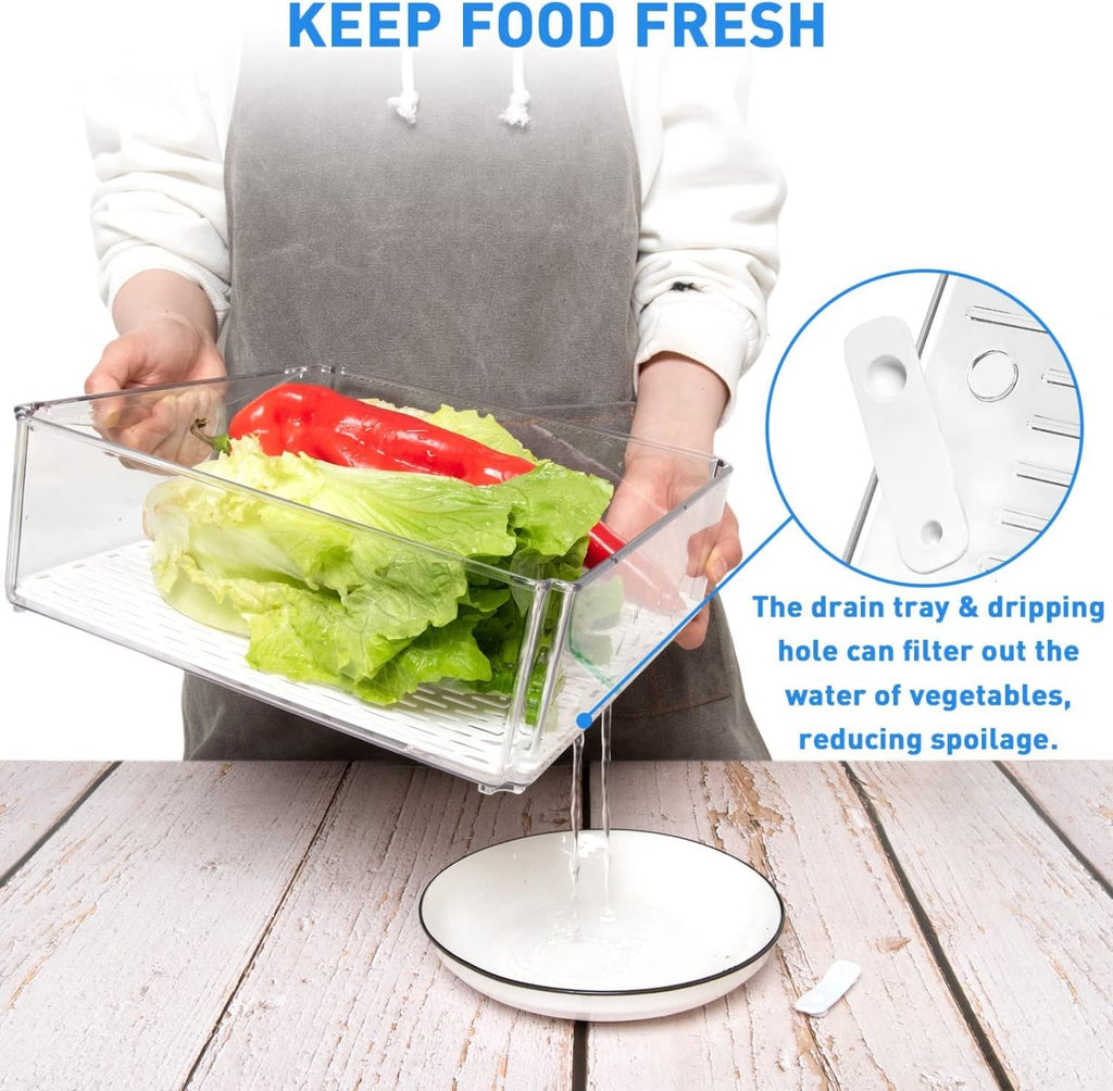 IVODEELA 10 Pack Fridge Organisers | Stackable Clear Storage with Lids