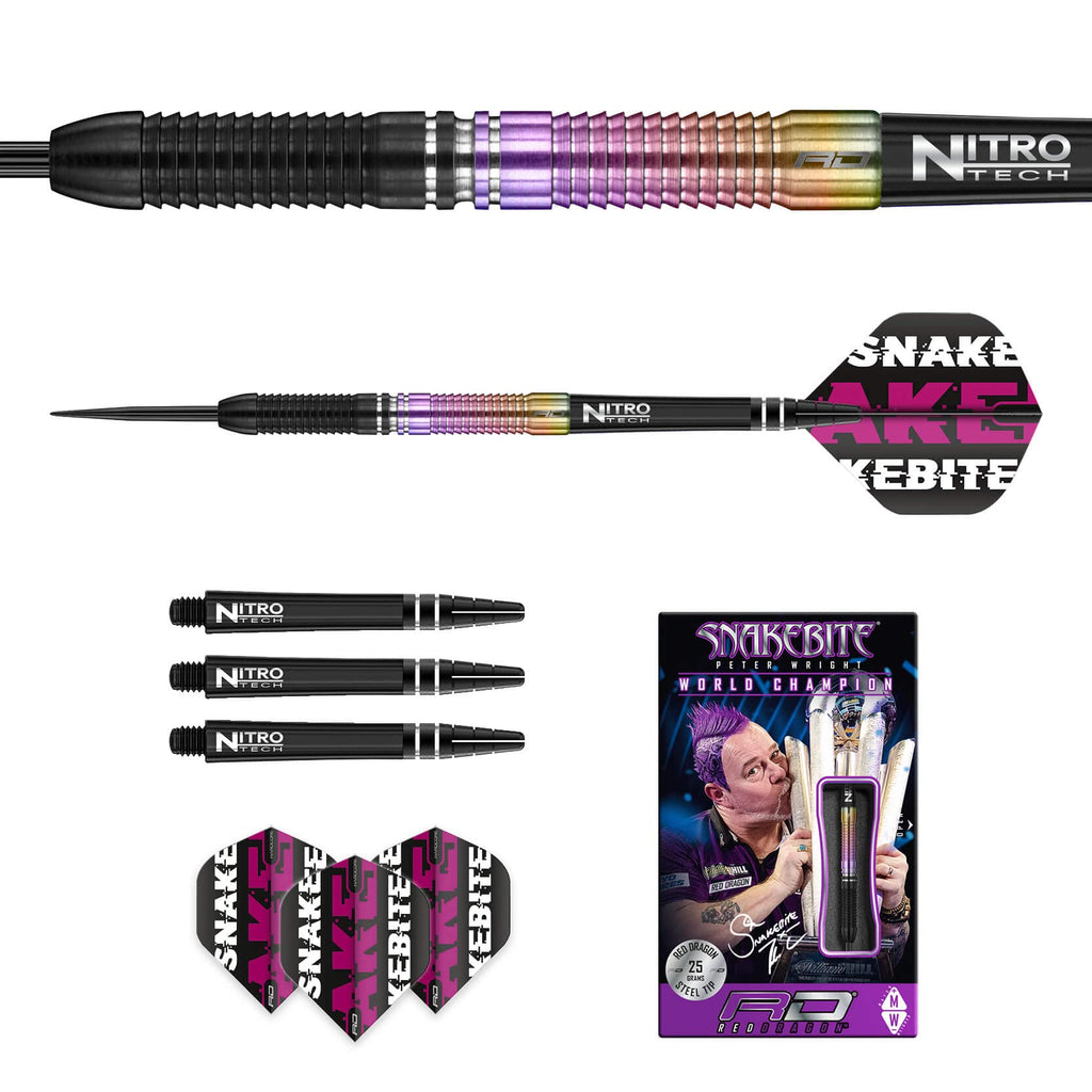 Red Dragon Snakebite 2020 World Champion 25g Tungsten Darts Set