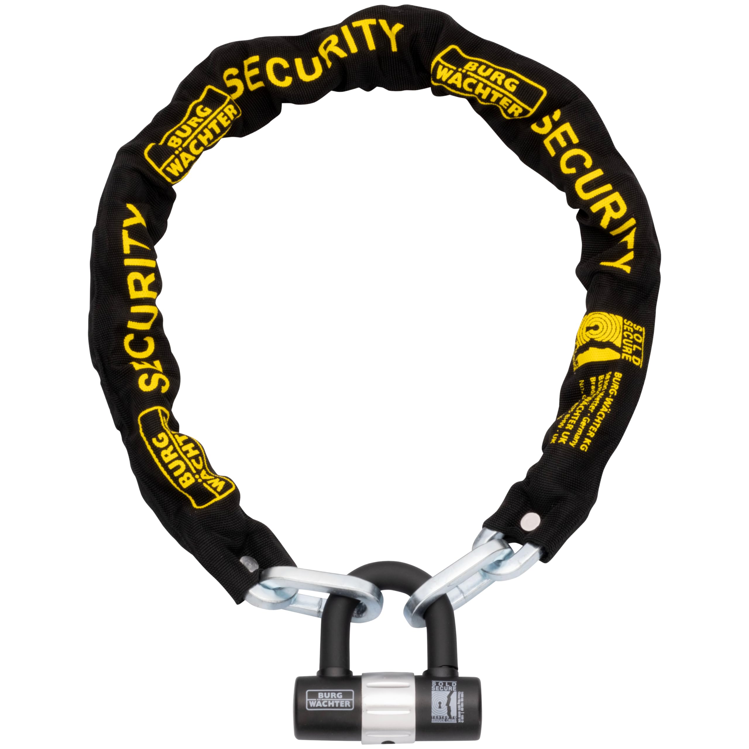 Burg-Wachter 1.5M Sold Secure Gold Bike Chain and U-Lock Kit | Black