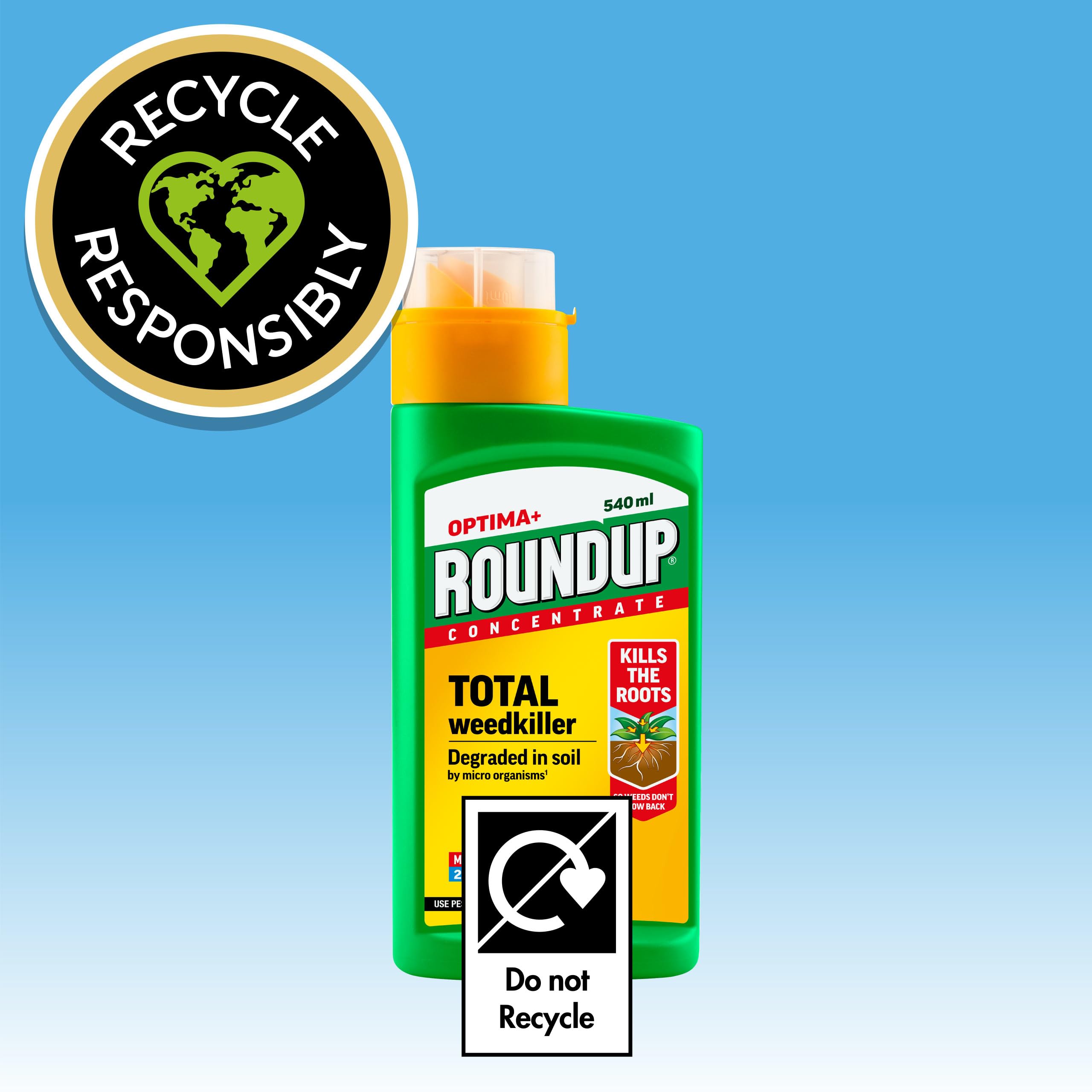 Roundup Optima+ Total Weedkiller Concentrate - 1L Root Killer