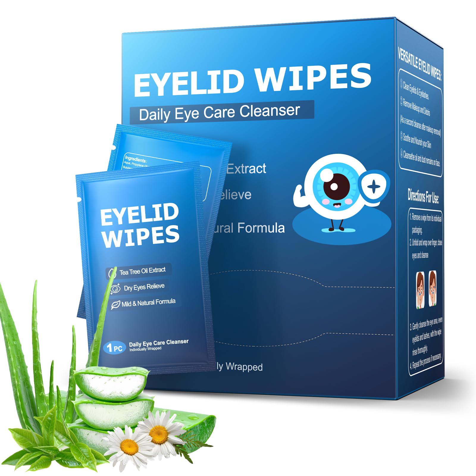 ProCIV Tea Tree Oil Eyelid Wipes for Blepharitis & Dry Eyes – 60 Count