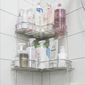 Poywaze Shower Corner Caddy – Adhesive Stainless Steel Organiser (Set of 2)