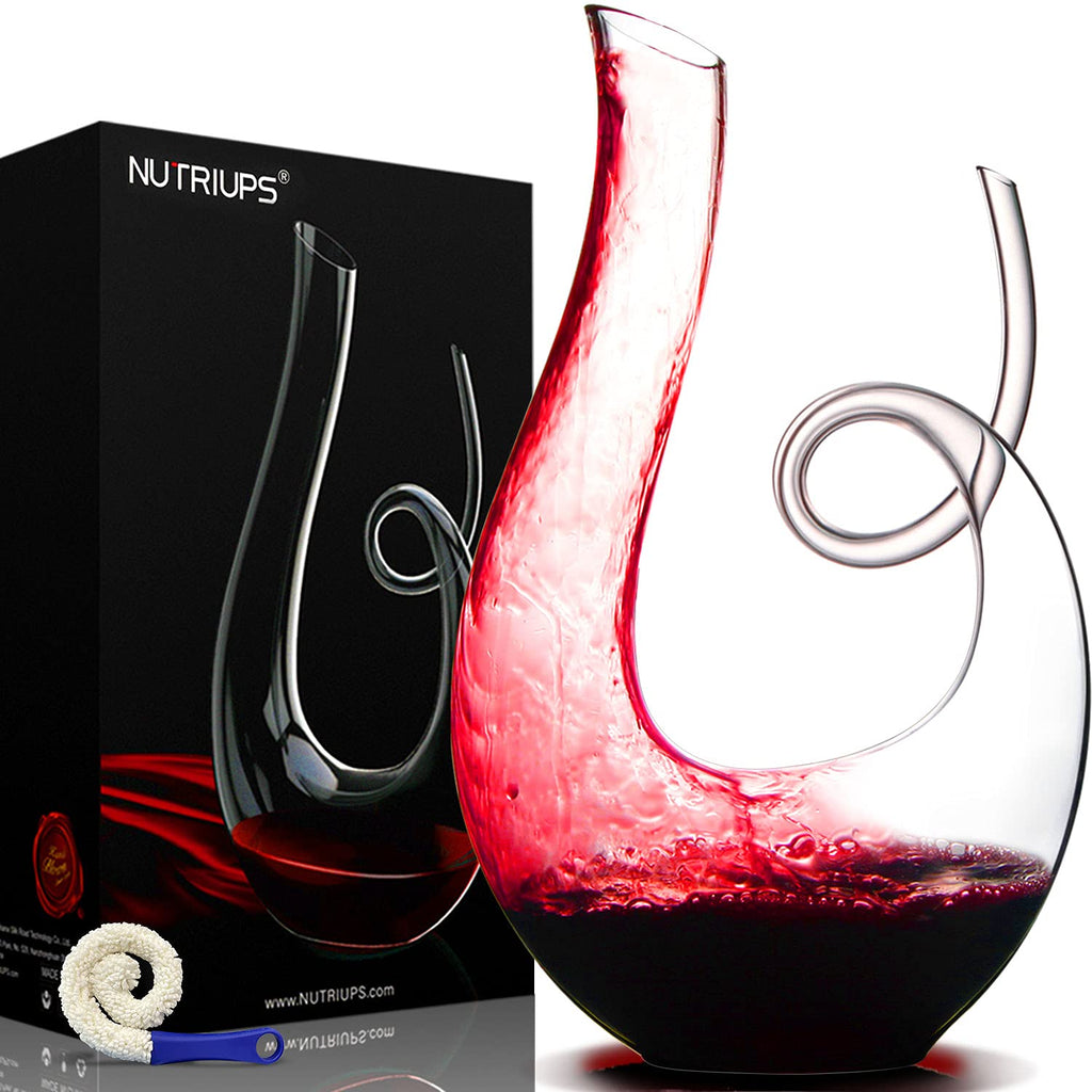 Jolof Store Swan Wine Decanter | 1.2L Handblown Lead-Free Crystal