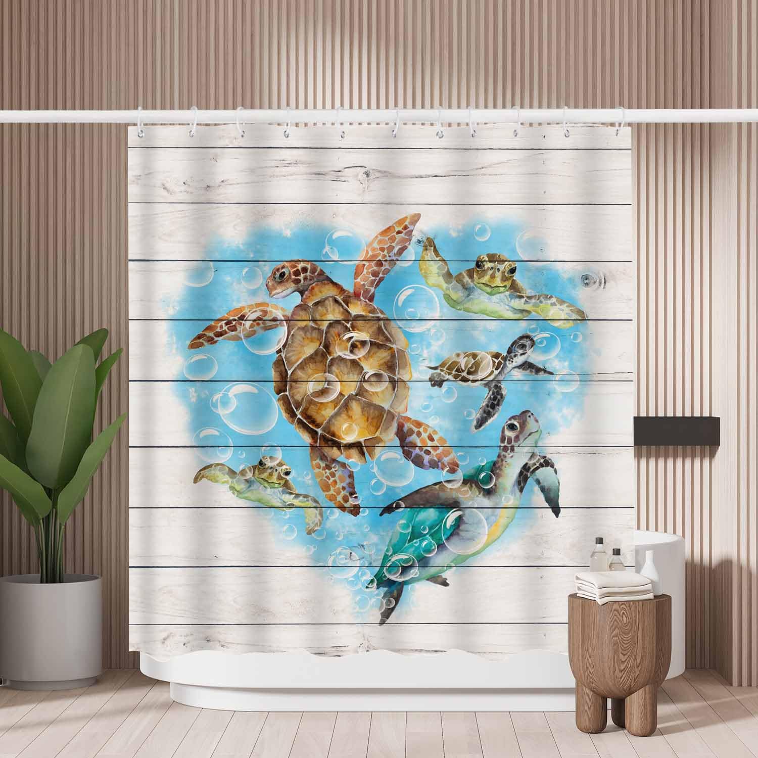 Sea Turtle Shower Curtain – Mold Resistant Polyester 180x180cm