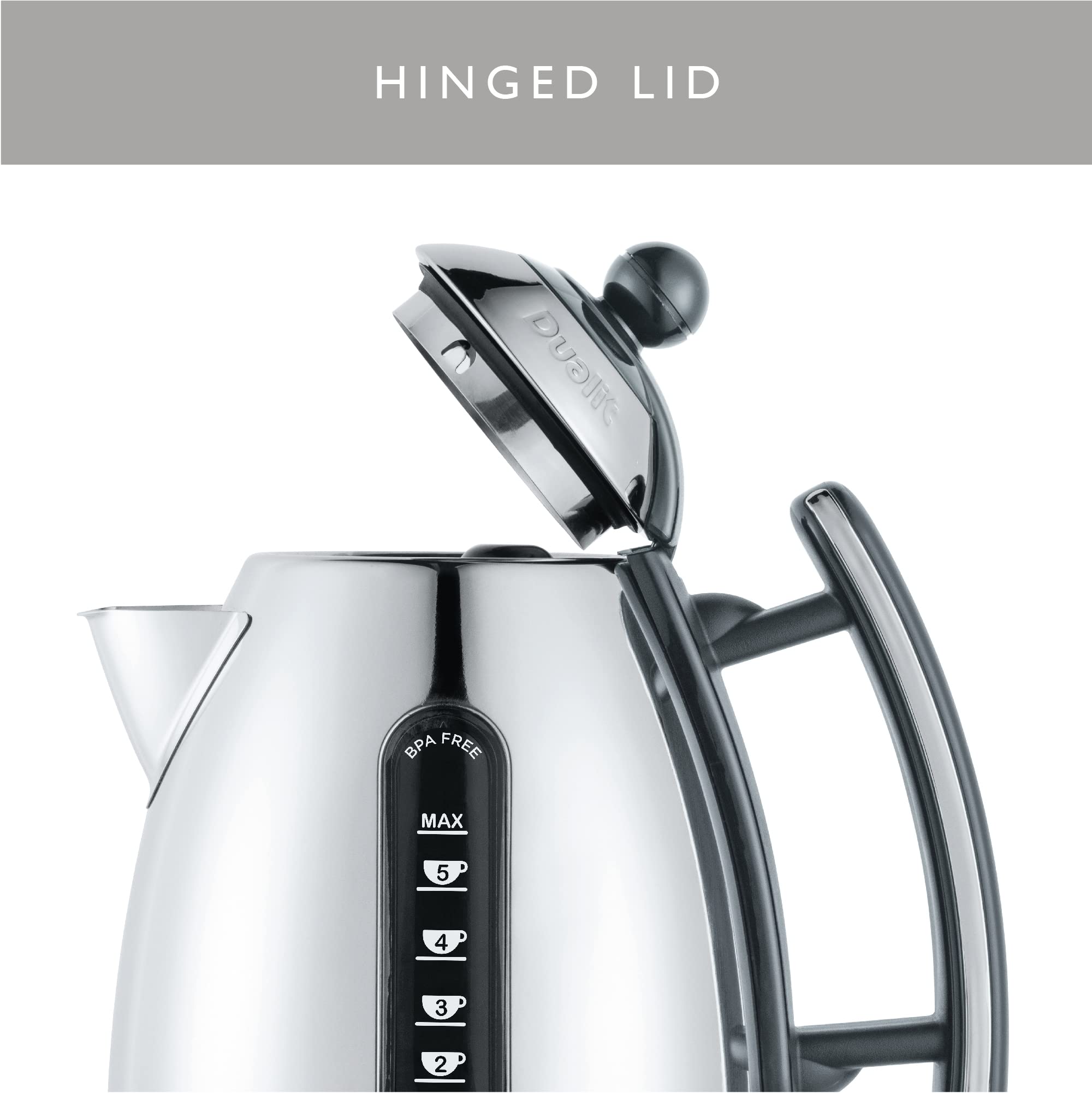 Dualit Lite 1.5L Jug Kettle – Fast Boil Stainless Steel – Polished Grey