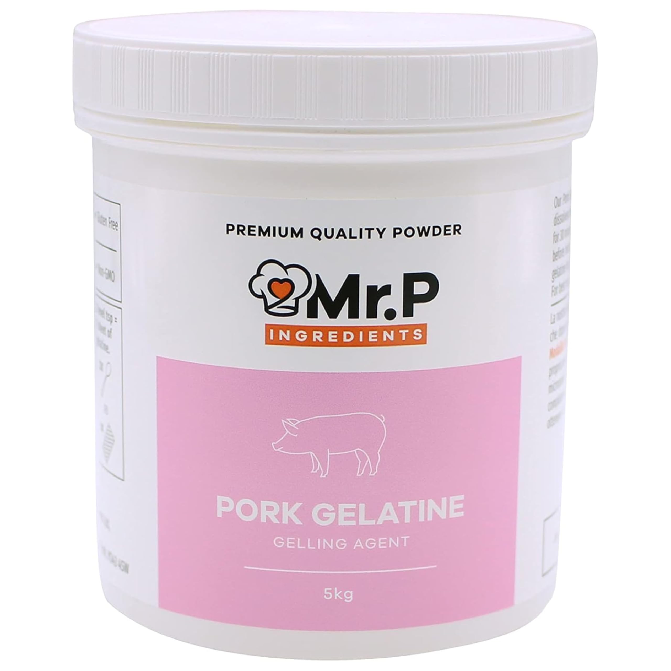 Mr.P Ingredients Pork Gelatine Powder 5kg – 250 Bloom Gelling Agent
