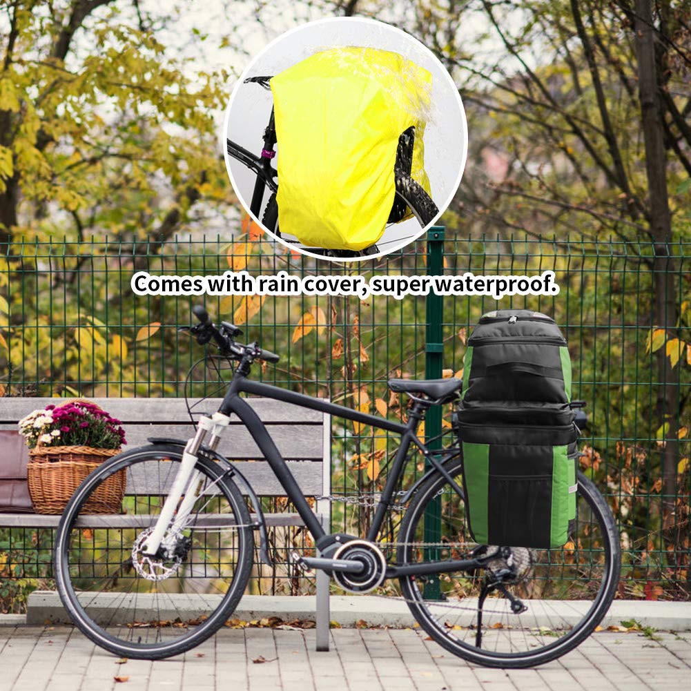 PELLOR 70L Waterproof 3-in-1 MTB Bicycle Pannier Bag with Rain Cover