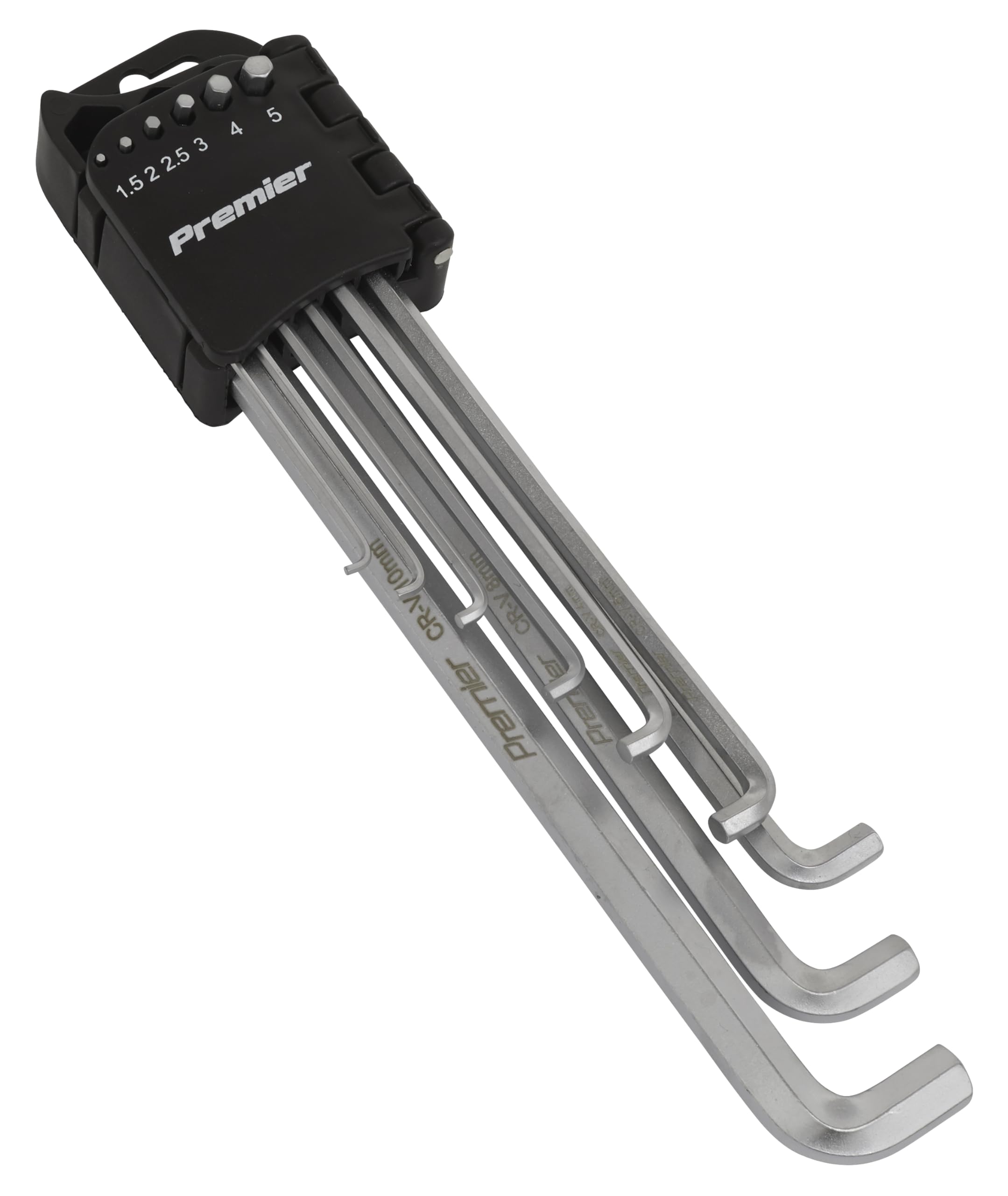 Sealey 9Pc Extra-Long Stubby Metric Hex Key Set – Chrome Vanadium