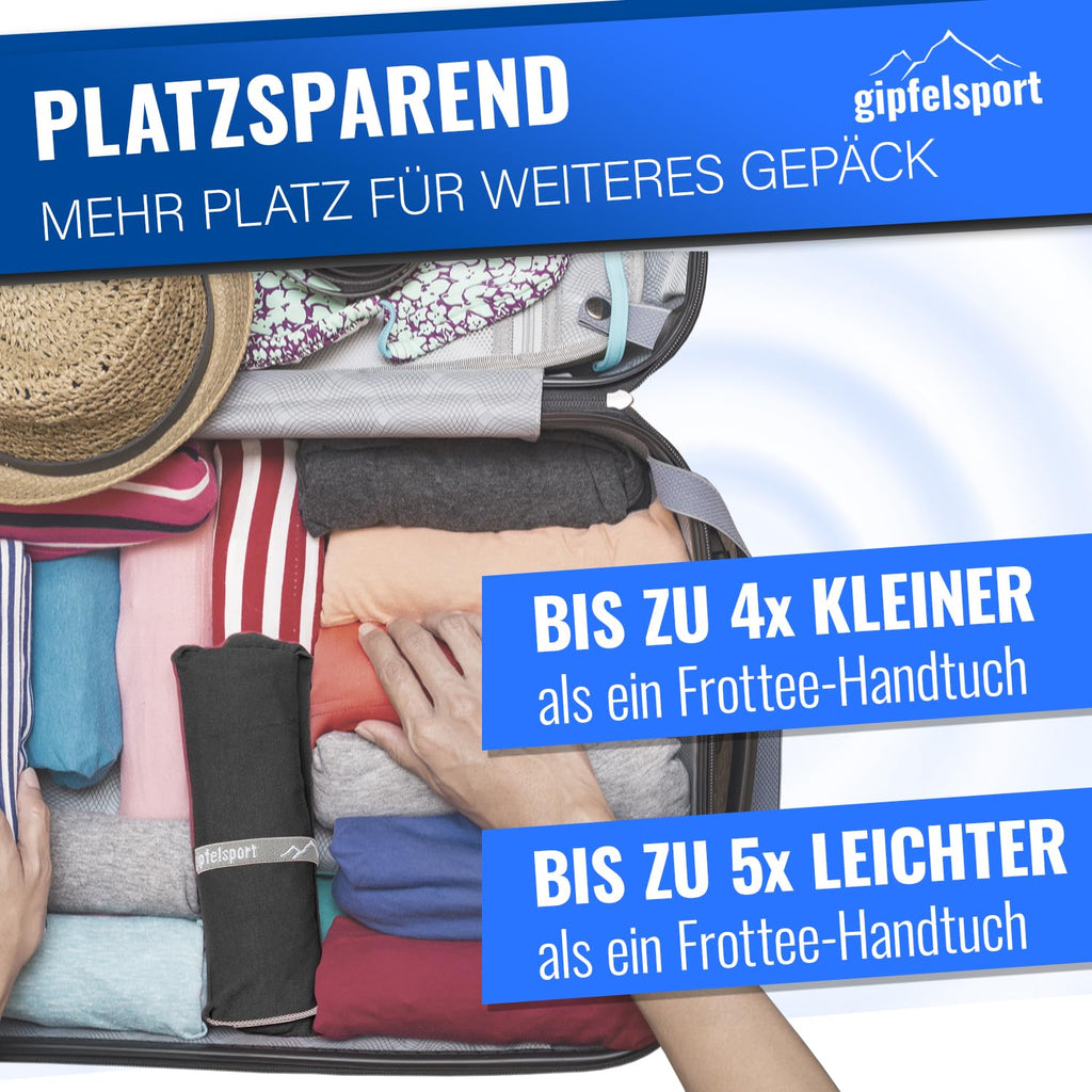 gipfelsport Microfibre Towel 1x XS50x30cm without bag Anthracite