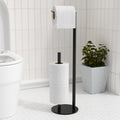 Black Stainless Steel Free-Standing Toilet Paper Holder Stand