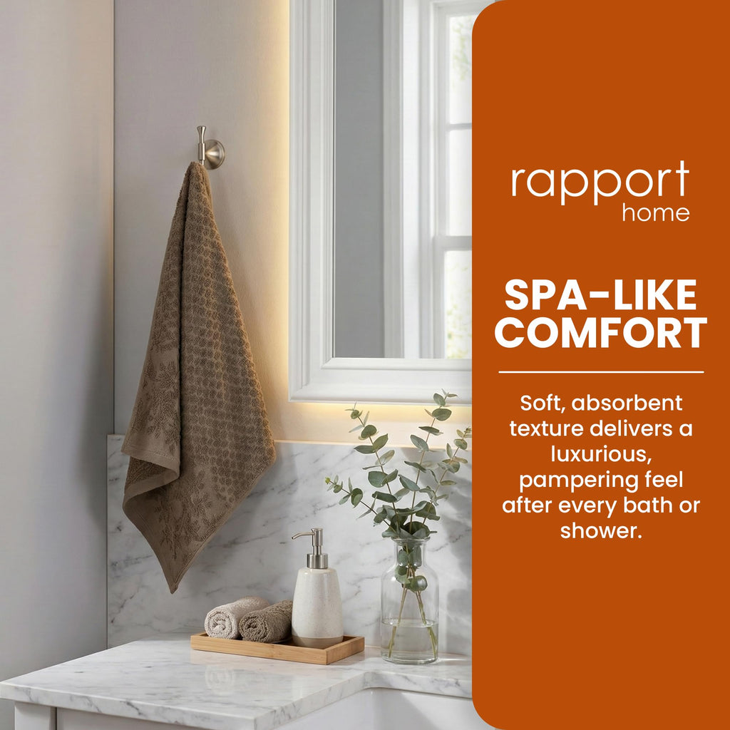 Rapport Home Versailles Jacquard Face Towels 2-Pack – Luxurious 100% Cotton 500gsm Soft Absorbent Face Cloths - image 5