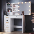 Jolof Store Makeup Vanity Desk with Sliding Mirror and Hollywood Lights