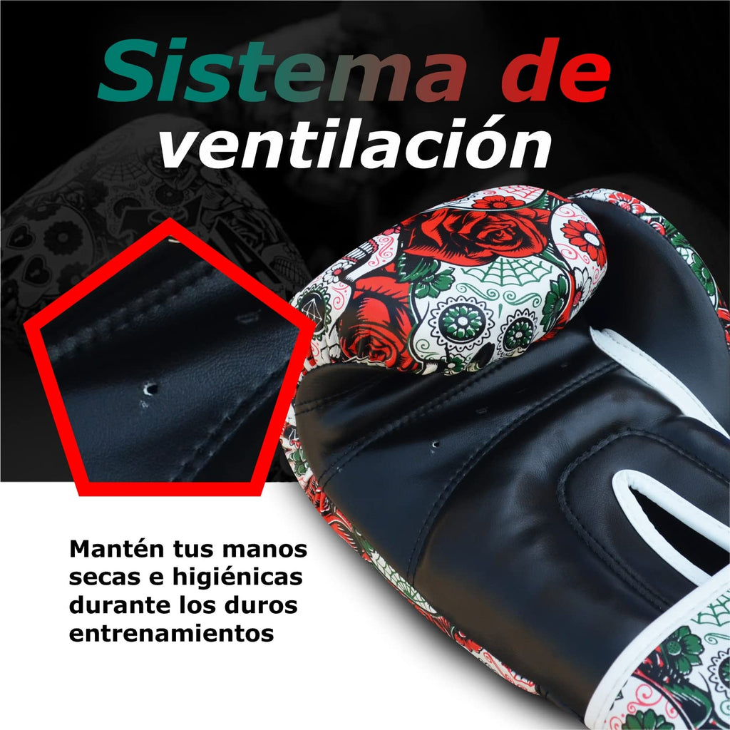 Buddha Fight Wear Mexican Boxing Gloves - GS-3 Synthetic Leather - Red
