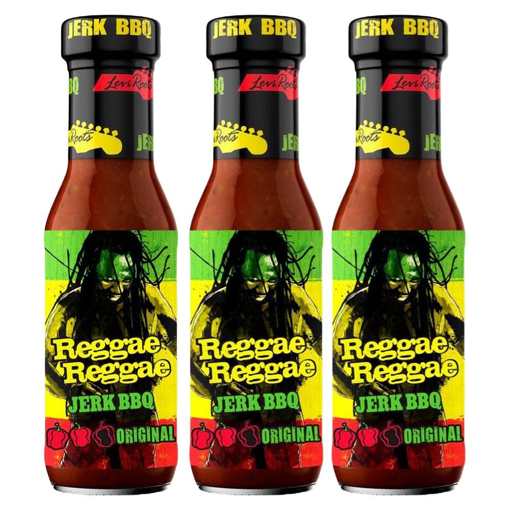 Levi Roots Reggae Reggae Jerk BBQ Sauce - Medium Hot Marinade - 3 x 290g